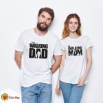 Marškinėliai poroms "The walking dad and mom" Marškinėliai poroms | Colorbee.lt